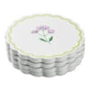 Hallmark Floral Scalloped Coasters, Set Of 4 -Hallmark Shop Scalloped Resin Coasters With Flower Designs 1ART1032 01