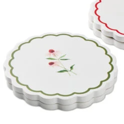 Hallmark Floral Scalloped Coasters, Set Of 4 9 Hallmark Floral Scalloped Coasters, Set Of 4 -Hallmark Shop Scalloped Resin Coasters With Flower Designs 1ART1032 03