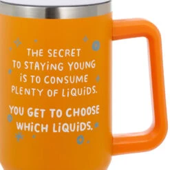 Hallmark Secret To Staying Young Insulated Travel Cup With Handle, 42 Oz. -Hallmark Shop Secret to Staying Young Funny Insulated Tumbler 1SHX1010 04
