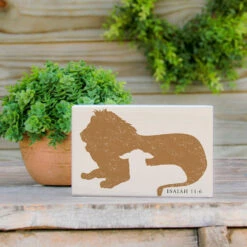 Sincere Surroundings Lion And Lamb Wood Sign -Hallmark Shop Sincere Surroundings Lion and Lamb Silhouettes Sign STR2223 02