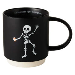 Hallmark Skeleton With To-Go Coffee Cup Funny Mug, 16 Oz.