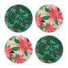 Hallmark Lacey Chabert Collection Bow And Poinsettia Appetizer Plates, Set Of 4 -Hallmark Shop Small Melamine Plates in Bow and Poinsettia Patterns 1XKT8022 01