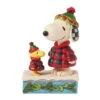 Enesco Jim Shore Peanuts Snoopy And Woodstock In Puffer Coats Figurine, 5.5" -Hallmark Shop Snoopy and Woodstock in Plaid Puffer Coats Figurine 6017234 01