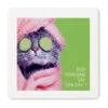 Hallmark Pampered Cat Photo Funny Coaster -Hallmark Shop Spa Cat Photo Wood and Cork Coaster 1SHX1014 01