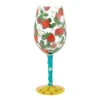 Lolita Strawberry Handpainted Wine Glass, 15 Oz. -Hallmark Shop Strawberry Vine Handpainted Wine Glass 6015427 01