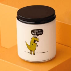 Hallmark T-Rex Love You This Much Scented Single-Wick Jar Candle, 7 Oz. 13 Hallmark T-Rex Love You This Much Scented Single-Wick Jar Candle, 7 Oz. -Hallmark Shop TRex Linen and Sandalwood Scented Jar Candle 1FCD1015 06