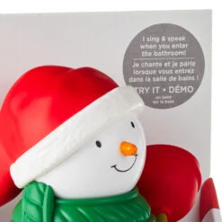 Hallmark Jolly In The John Holiday Snowman With Sound -Hallmark Shop Talking and Singing Snowman Bathroom Decoration 1KCX2027 04
