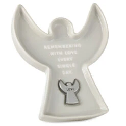 Hallmark Angel-Shaped Trinket Dish With Token -Hallmark Shop Taupe AngelShaped Trinket Dish With Token 1BIT2005 03