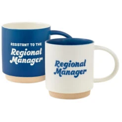 Hallmark The Office Blue And White Stacking Mugs, Set Of 2