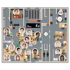 Hallmark The Office Dunder Mifflin Floor Plan Throw Blanket, 50x60 -Hallmark Shop The Office Office Layout Fleece Throw Blanket 1PCL1070 02