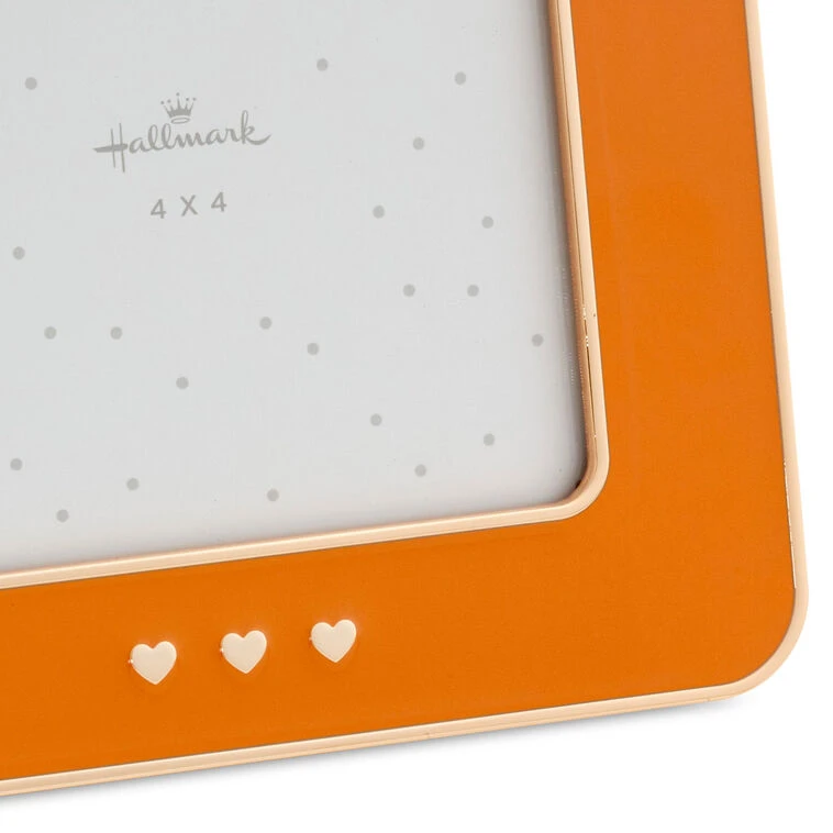 Hallmark Three Hearts Orange Enamel Picture Frame, 4x4 5 Hallmark Three Hearts Orange Enamel Picture Frame, 4x4 - Image 3