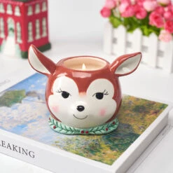 Under The Mistletoe Scented Ceramic Reindeer Candle -Hallmark Shop Under the Mistletoe Ceramic Reindeer Candle HMREINDEER 05