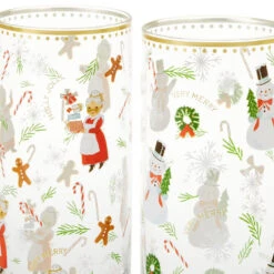 Hallmark Vintage Santa And Friends Drinking Glasses, Set Of 4 -Hallmark Shop Vintage Christmas Icons Drinking Glasses 1XKT5516 03