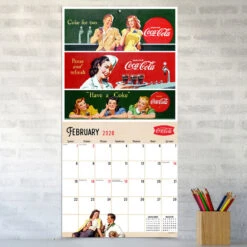 Time Factory Vintage Coca-Cola Ads 2026 Wall Calendar -Hallmark Shop Vintage CocaCola Ads 2026 Wall Calendar 261106 04