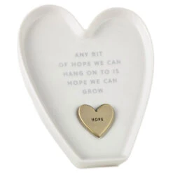Hallmark Heart-Shaped Trinket Dish With Token -Hallmark Shop White HeartShaped Trinket Dish With Token 1BIT2007 03