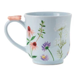 Hallmark Floral Mug With Butterfly, 15 Oz. -Hallmark Shop White Mug With Flowers and Butterfly Thumb Rest 1ART1026 02
