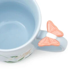 Hallmark Floral Mug With Butterfly, 15 Oz. -Hallmark Shop White Mug With Flowers and Butterfly Thumb Rest 1ART1026 03