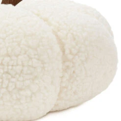 Hallmark White Plush Fabric Pumpkin Fall Decoration -Hallmark Shop White Plush Fabric Pumpkin Fall Decoration 1FAL1903 04