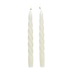 White Spiral Taper Candles, Set Of 2 7 White Spiral Taper Candles, Set Of 2 -Hallmark Shop White Spiral Taper Candle Set HMTAPER3 02