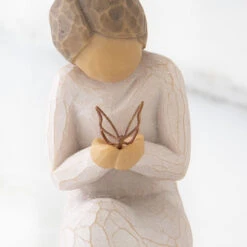 Willow Tree Quiet Wonder Figurine, 3.5" -Hallmark Shop Willow Tree Girl Holding Wire Butterfly Figurine 28025 03